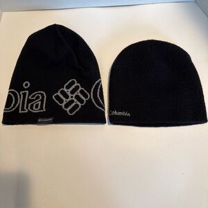 Columbia Black Knit Beanie Duo